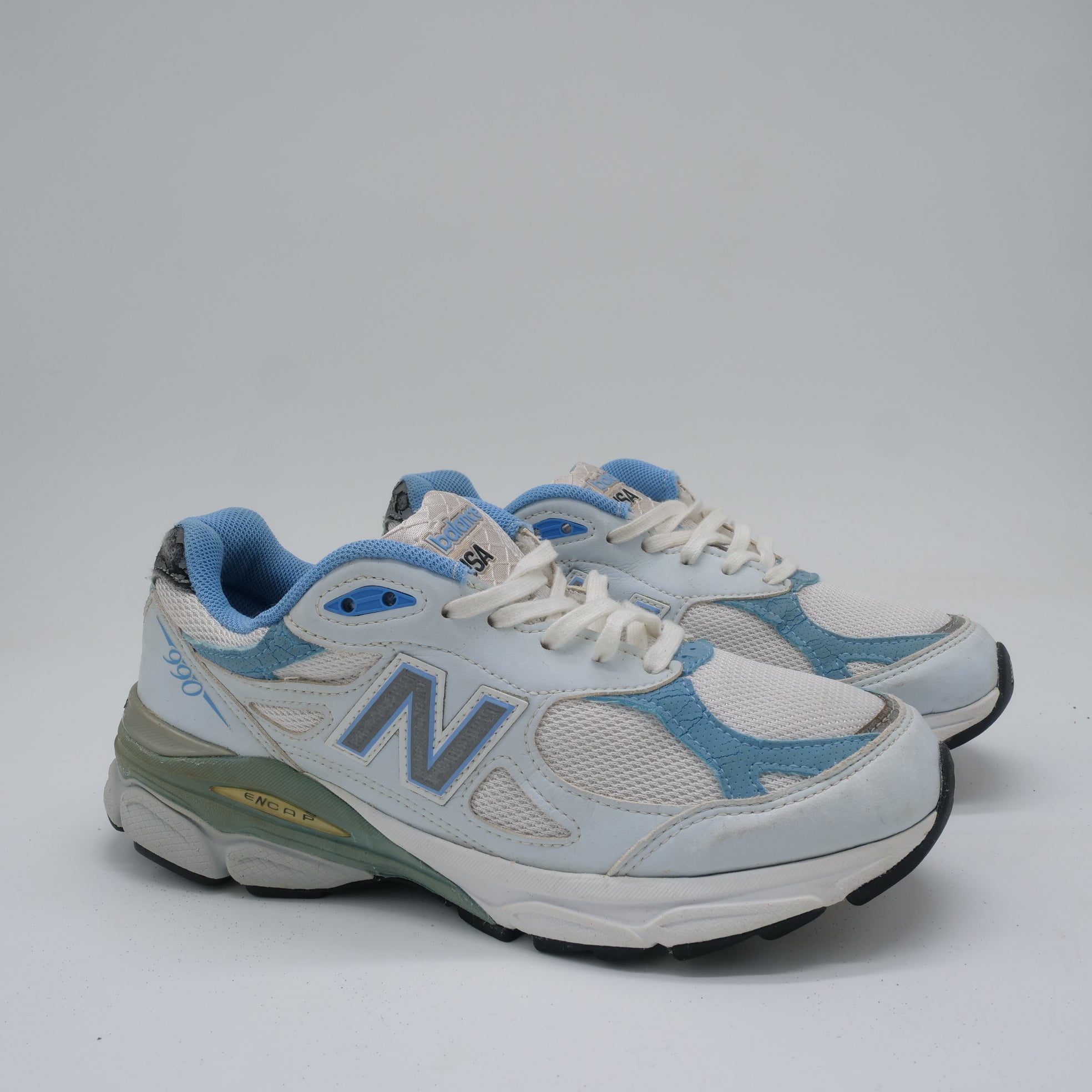 New Balance 990v3 White Baby Blue - EU 37.5