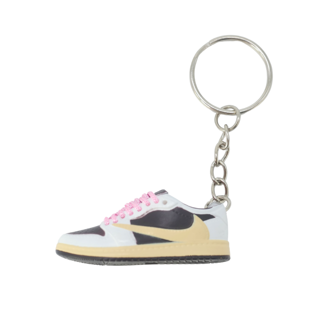 Sneaker keychain - Nike Air Jordan Low x Travis Scott Reverse Mocha - Pink lace