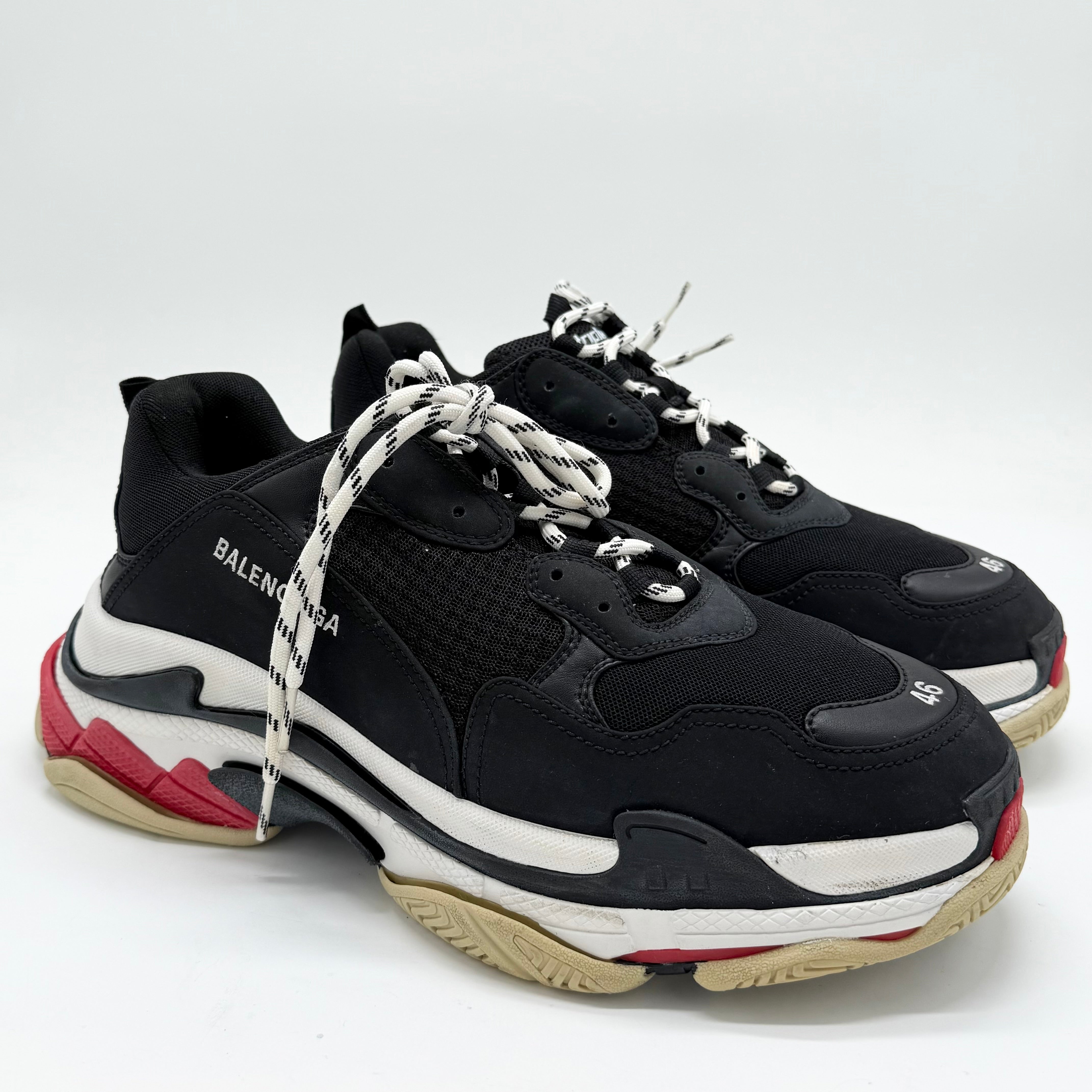 Balenciaga Triple S Black White Red EU 46