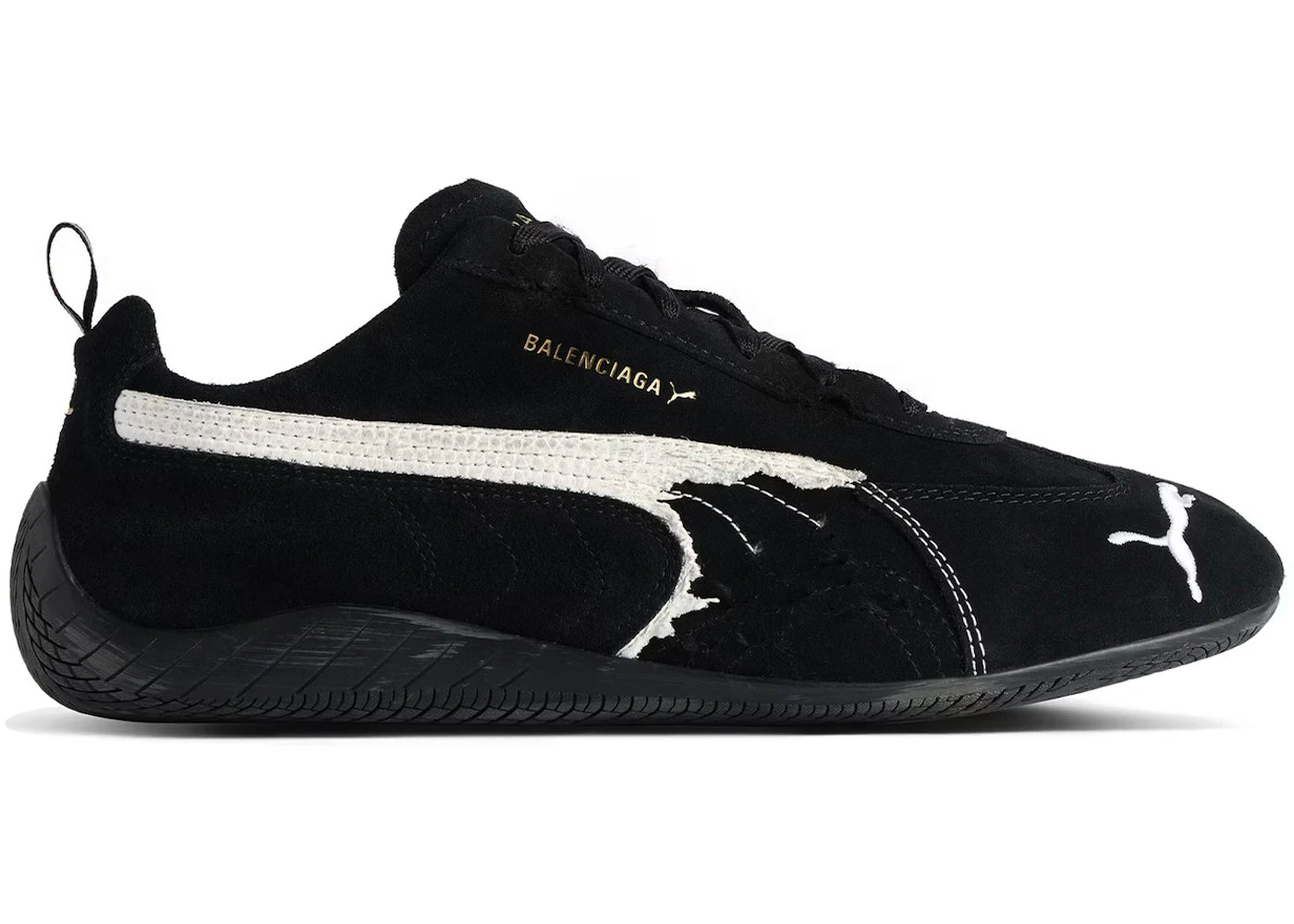 Balenciaga x Puma Speedcat Suede Distressed Black White - 847146 WSDSD 1090