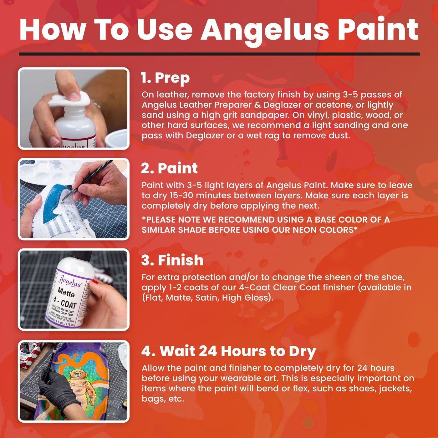 Angelus Acrylic Leather Paint - Best Sellers Kit