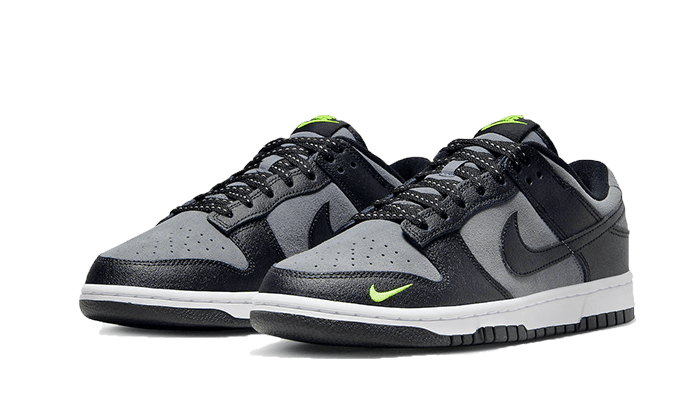 Nike Dunk Low Black Cool Grey Volt Mini Swoosh